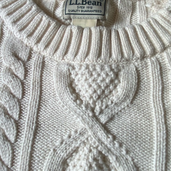 L.L.Bean Fisherman Cable Knit Organic Cotton Crew Neck Sweater-Sz XL/XXL - Picture 3 of 16